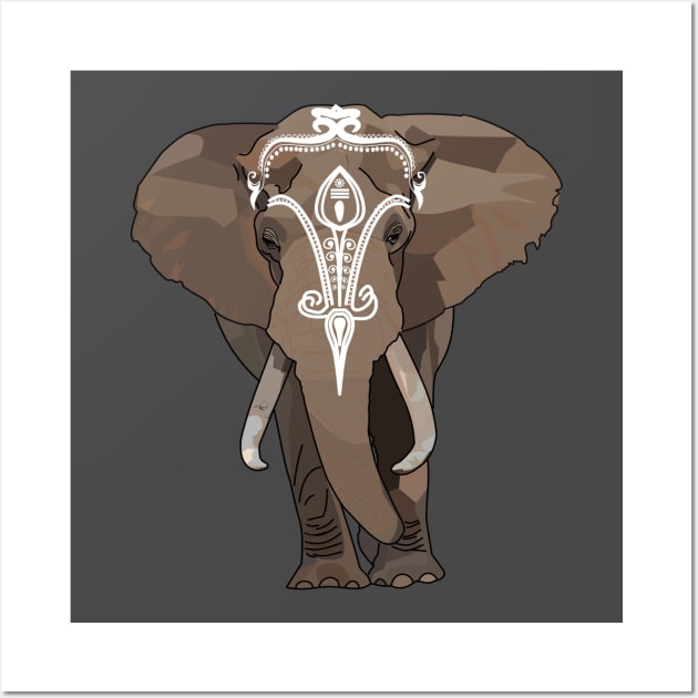 Elephant tribal tattoo Wall Art by creativeminds